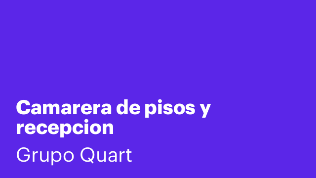 Camarera de pisos y recepcion