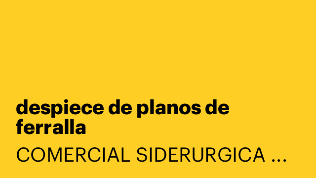 despiece de planos de ferralla
