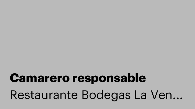 Camarero responsable