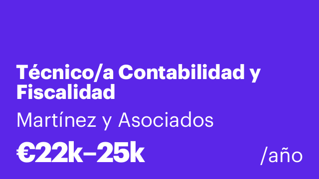 Técnico/a Contabilidad y Fiscalidad