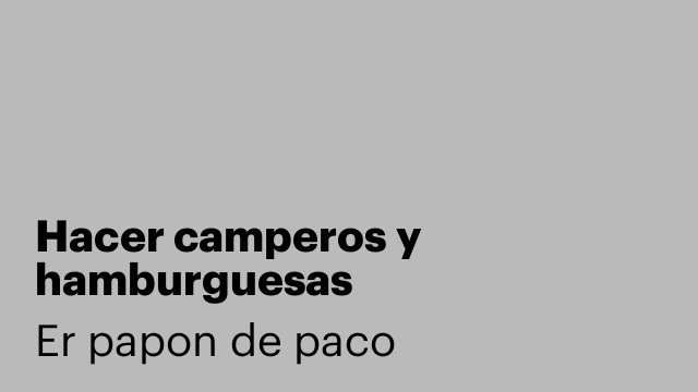 Hacer camperos y hamburguesas
