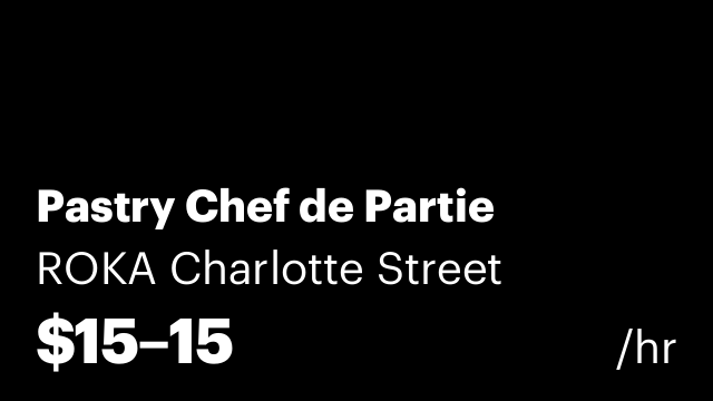 Pastry Chef de Partie