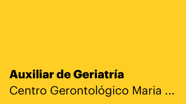 Auxiliar de Geriatría