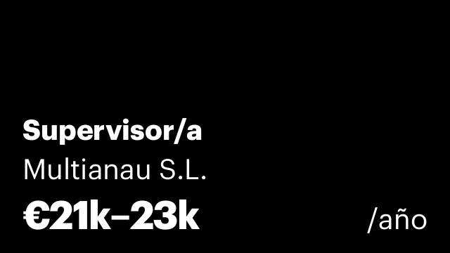 Supervisor/a