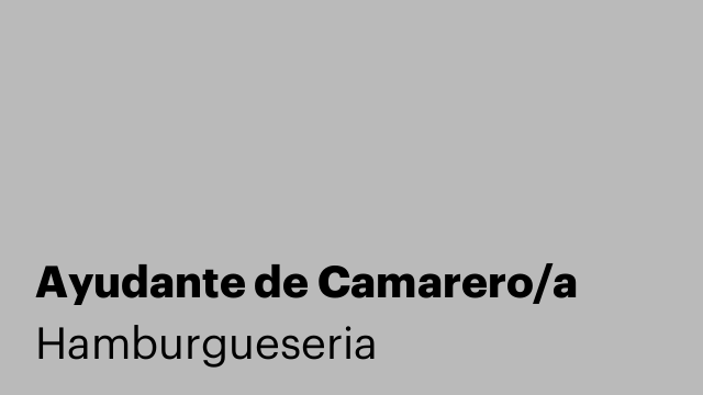 Ayudante de Camarero/a