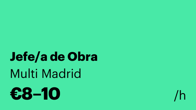 Jefe/a de Obra