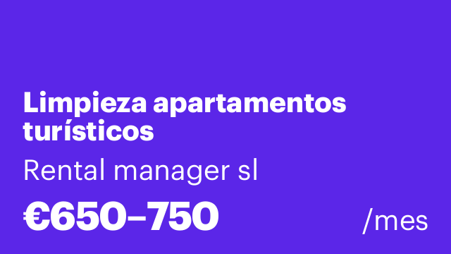 Limpieza apartamentos turísticos