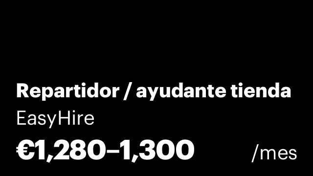 Repartidor / ayudante tienda