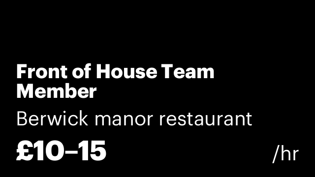 Front of House Team Member