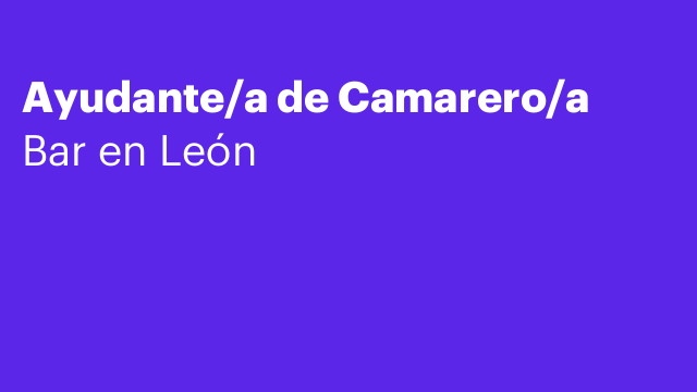 Ayudante/a de Camarero/a