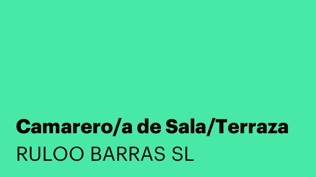 Camarero/a de Sala/Terraza