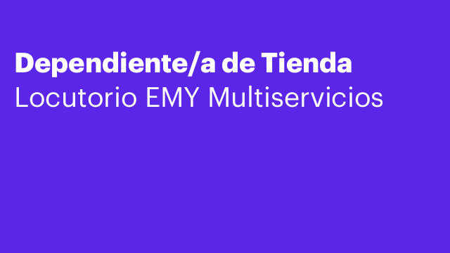 Dependiente/a de Tienda