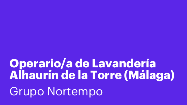 Operario/a de Lavandería Alhaurín de la Torre (Málaga)