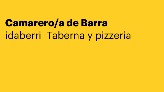 Camarero/a de Barra