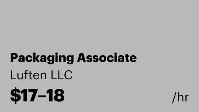 Packaging Associate
