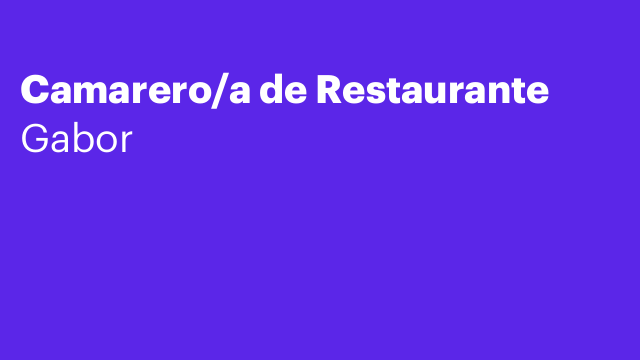 Camarero/a de Restaurante