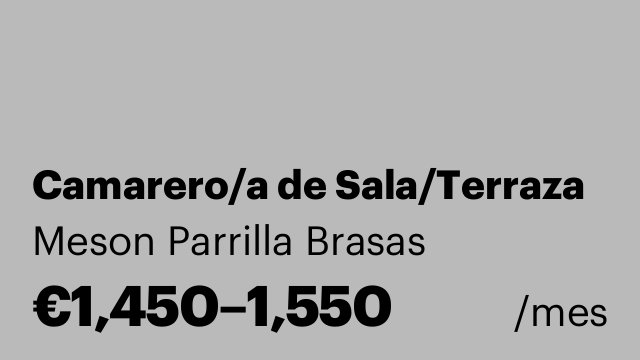 Camarero/a de Sala/Terraza