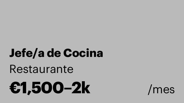 Jefe/a de Cocina