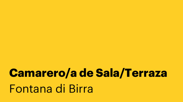 Camarero/a de Sala/Terraza