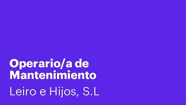 Operario/a de Mantenimiento