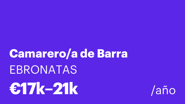 Camarero/a de Barra