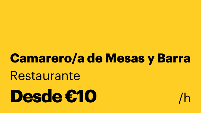 Camarero/a de Mesas y Barra