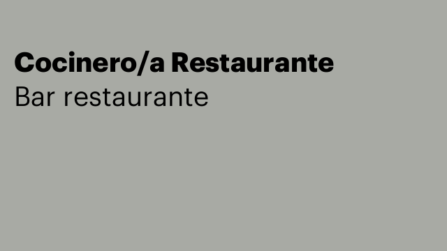 Cocinero/a Restaurante