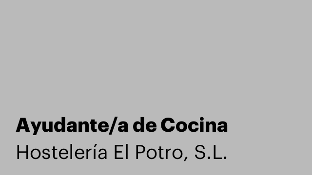 Ayudante/a de Cocina