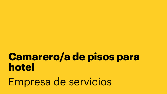 Camarero/a de pisos para hotel