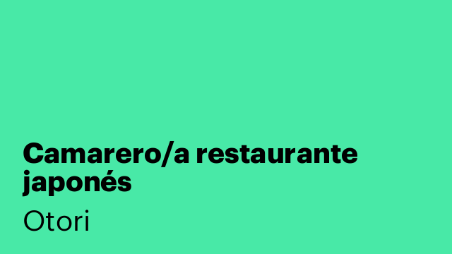 Camarero/a restaurante japonés