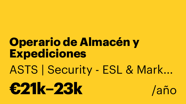 Operario de Almacén y Expediciones