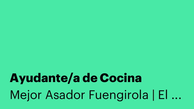 Ayudante/a de Cocina