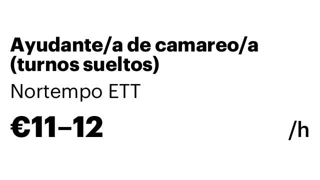 Ayudante/a de camareo/a (turnos sueltos)