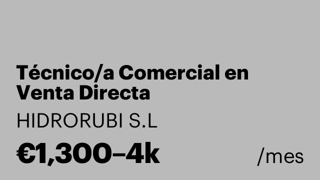 Técnico/a Comercial en Venta Directa
