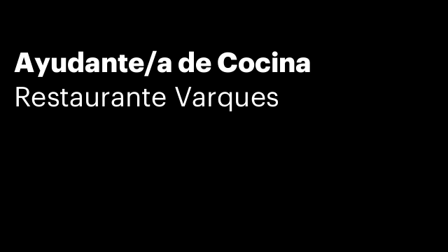 Ayudante/a de Cocina