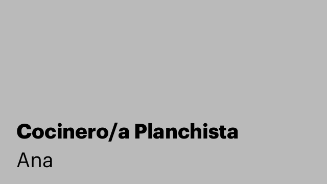 Cocinero/a Planchista