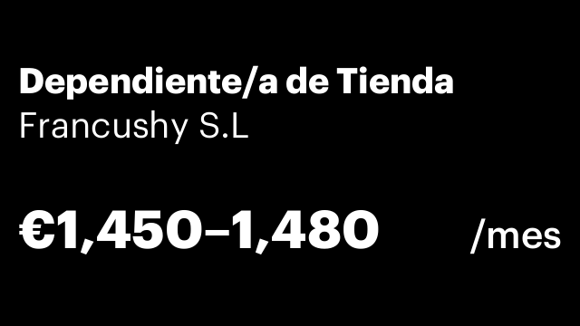 Dependiente/a de Tienda