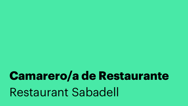 Camarero/a de Restaurante