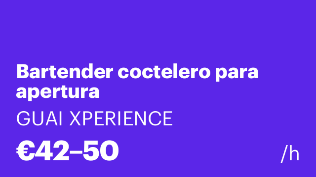 Bartender coctelero para apertura