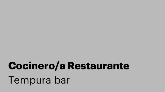 Cocinero/a Restaurante