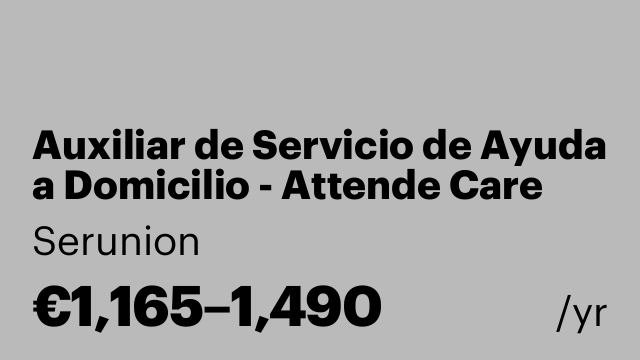 Auxiliar de Servicio de Ayuda a Domicilio - Attende Care [SXSYD]