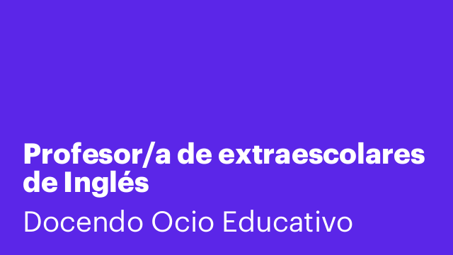 Profesor/a de extraescolares de Inglés
