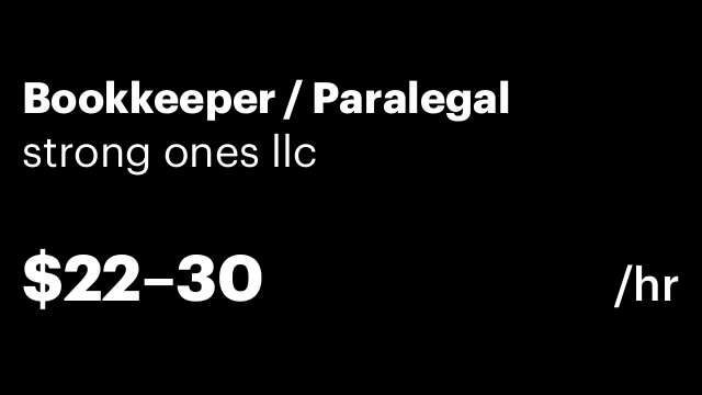 Bookkeeper / Paralegal