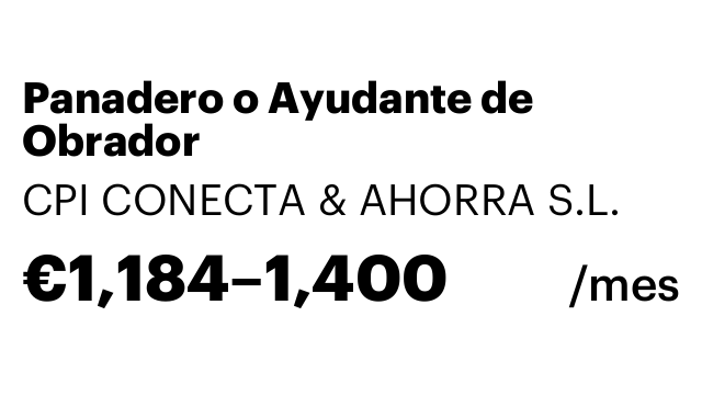 Panadero o Ayudante de Obrador