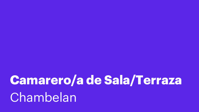Camarero/a de Sala/Terraza