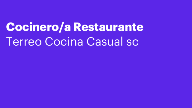 Cocinero/a Restaurante