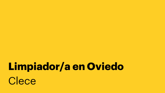 Limpiador/a en Oviedo