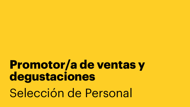 Promotor/a de ventas y degustaciones
