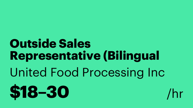Outside Sales Representative (Bilingual English & Spanish)