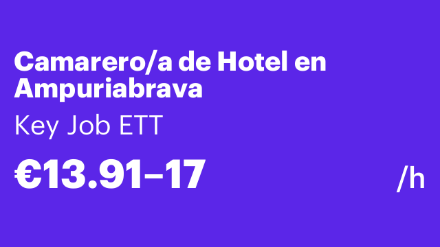 Camarero/a de Hotel en Ampuriabrava